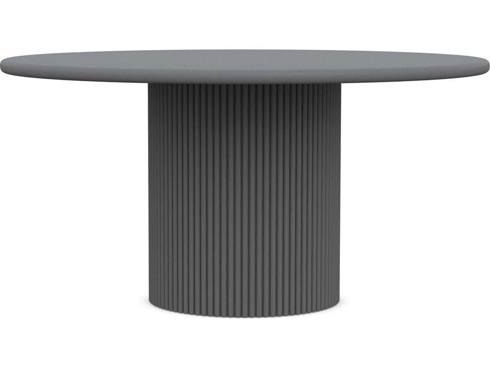 Palma 60-Inch Round Dining Table in Matte Charcoal Aluminum