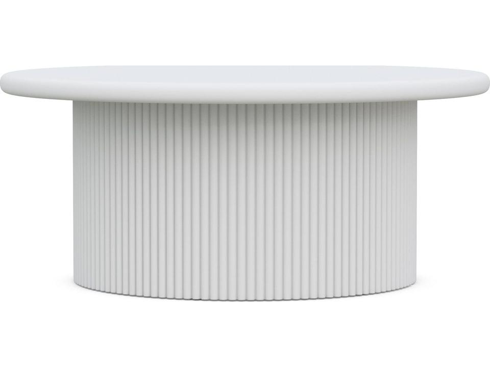 Palma 40-Inch Round Aluminum Coffee Table in Matte White