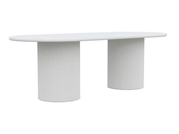 Palma Matte White Aluminum Oval Outdoor Dining Table