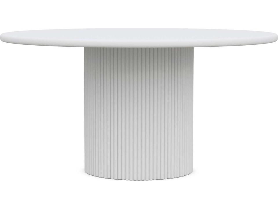 Palma 60-Inch Round Aluminum Dining Table in Matte White