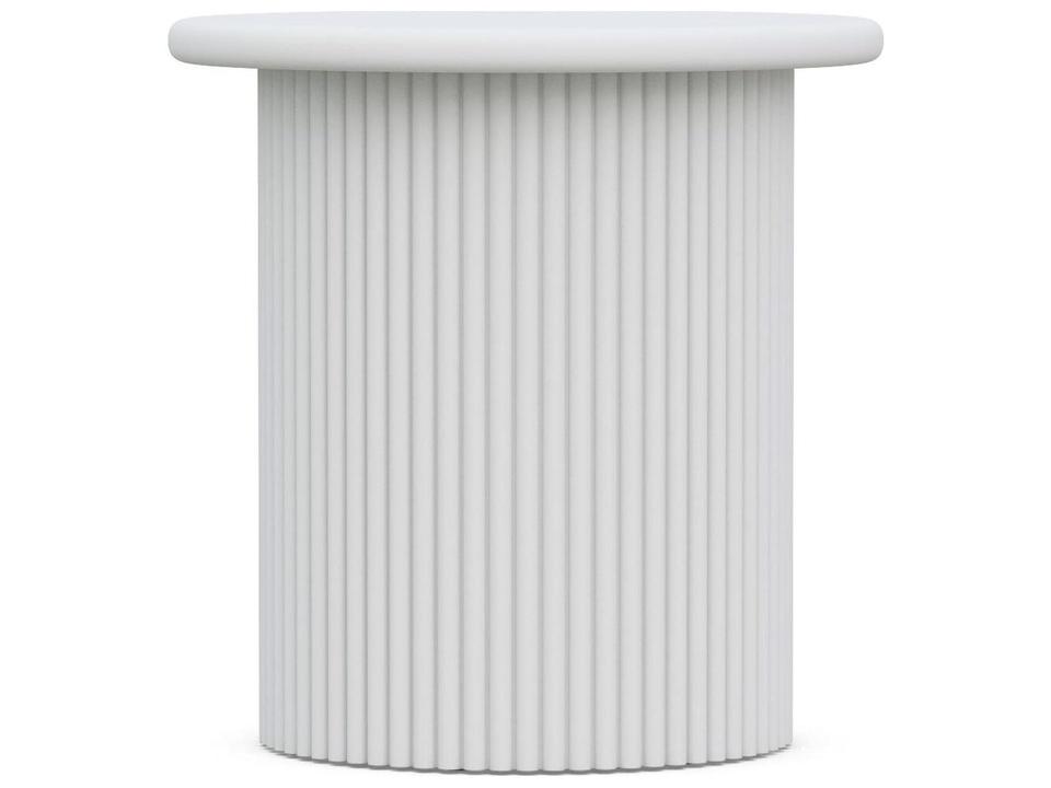 Palma Outdoor Side Table Matte White Aluminum