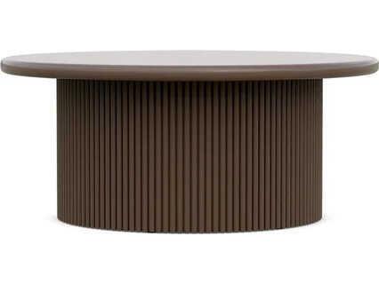 Palma 40-Inch Round Aluminum Coffee Table in Matte Bronze