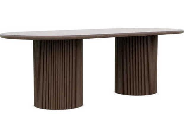 Palma 96-Inch Oval Aluminum Dining Table in Matte Bronze