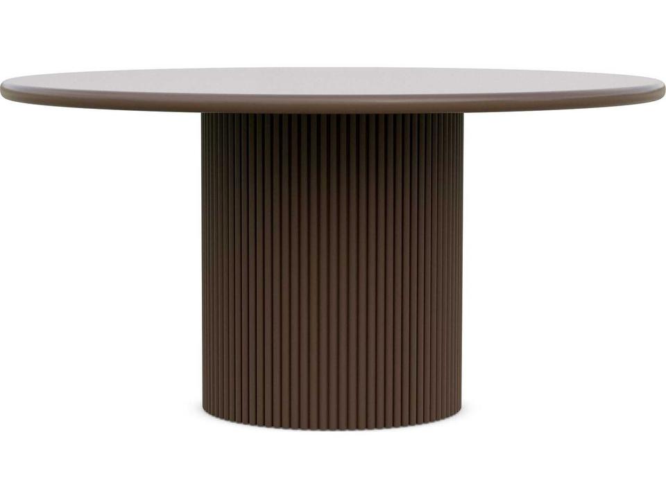 Palma 60-Inch Round Aluminum Dining Table in Matte Bronze