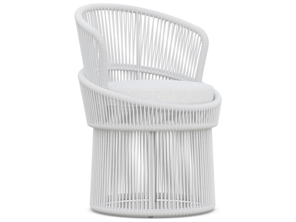 Palma Swivel Dining Arm Chair White Mist All-Weather Rope