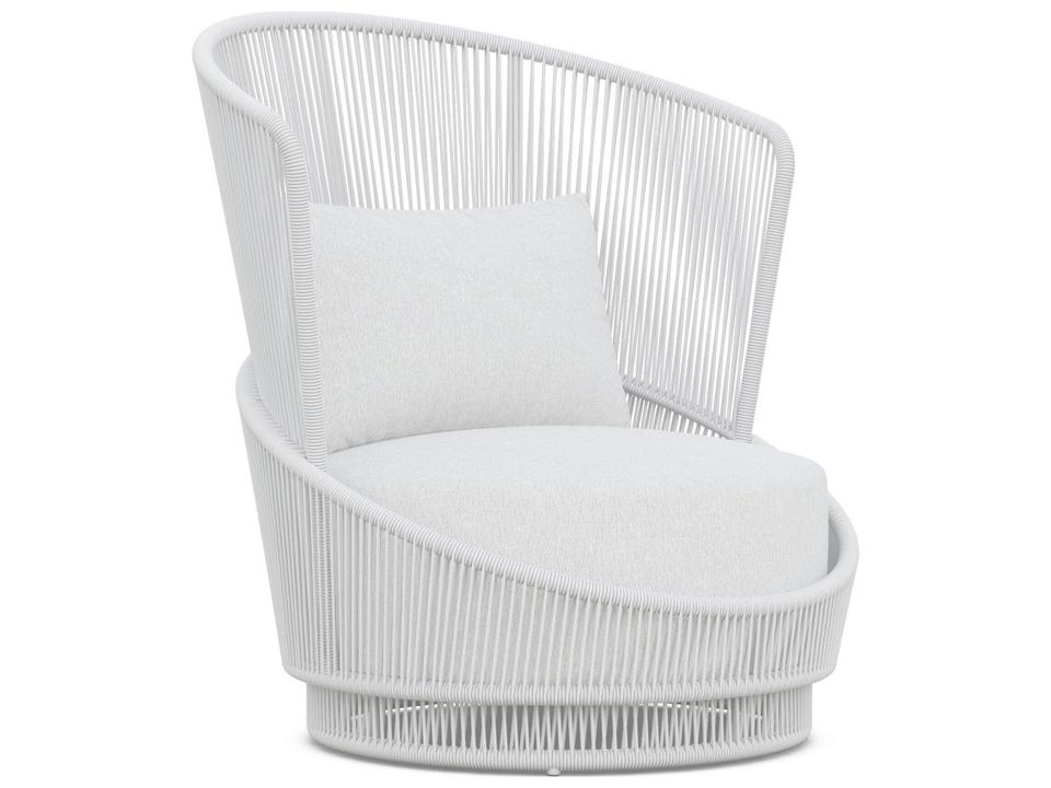 Palma Swivel Club Chair with White Mist Rope and Cloud Cushion