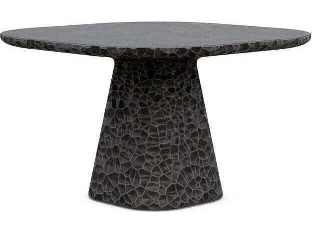 Panama 48-Inch Round Dining Table Top in Coal GFRC Concrete