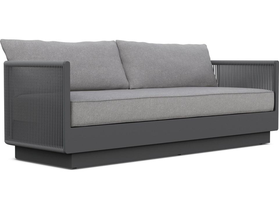 Porto Ash All-Weather Rope Outdoor Patio Sofa with Fog Cushion
