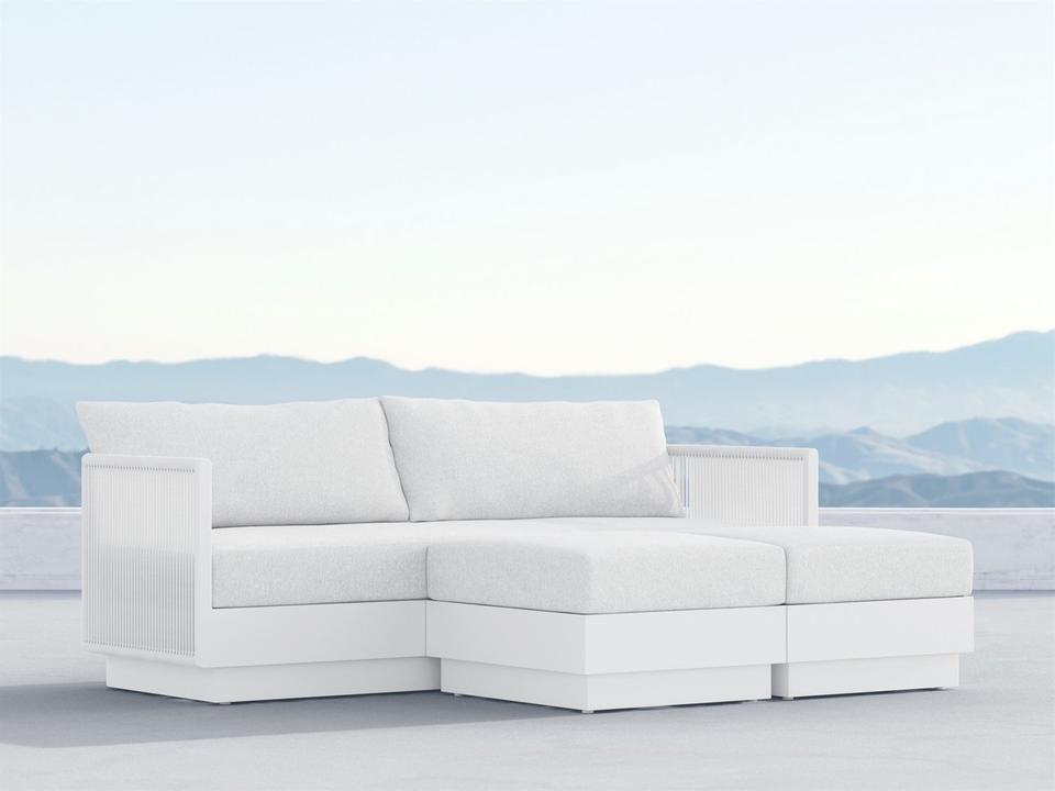 Porto Pearl Gray All-Weather Rope Outdoor Patio Lounge Set