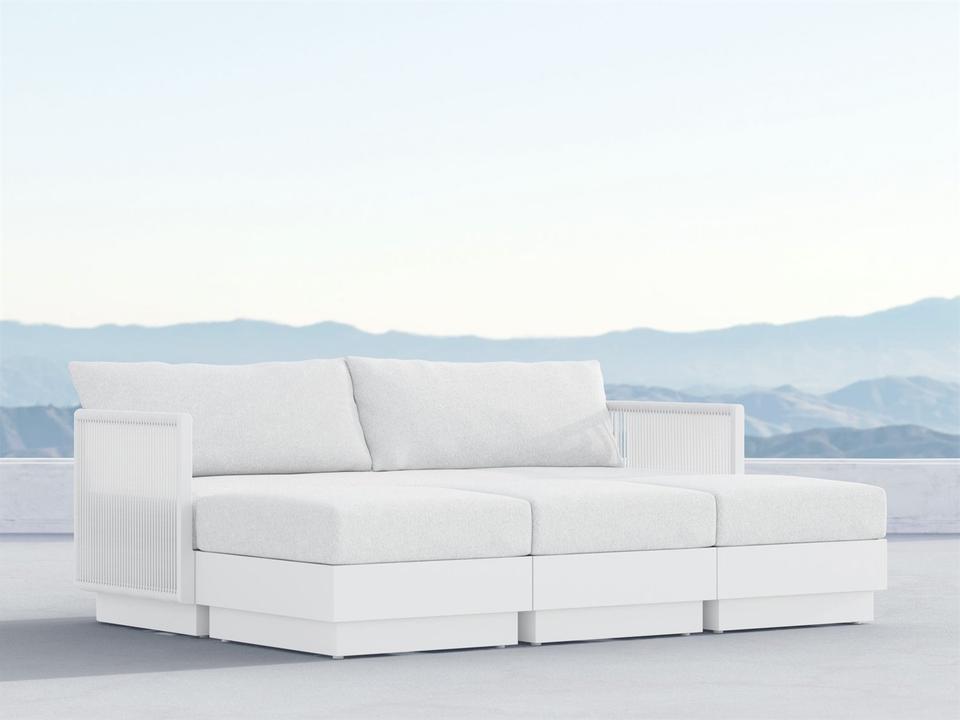 Porto Pearl Gray All-Weather Rope Patio Lounge Set