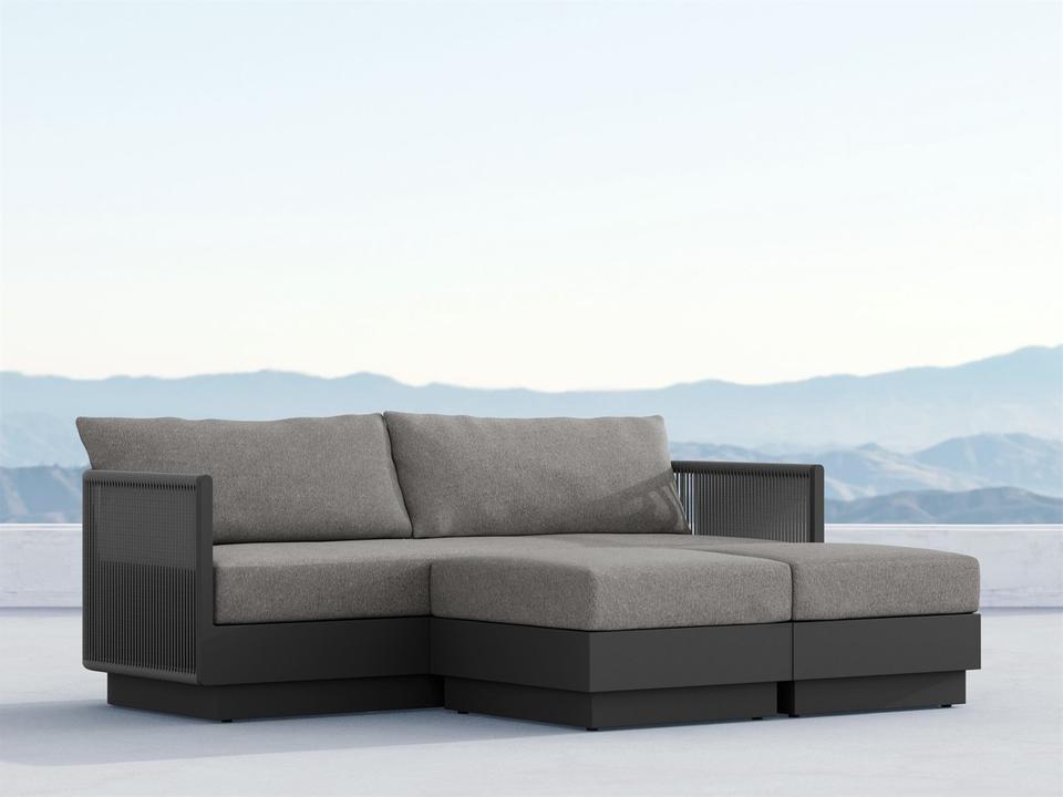 Porto Matte Charcoal All-Weather Rope Outdoor Patio Lounge Set