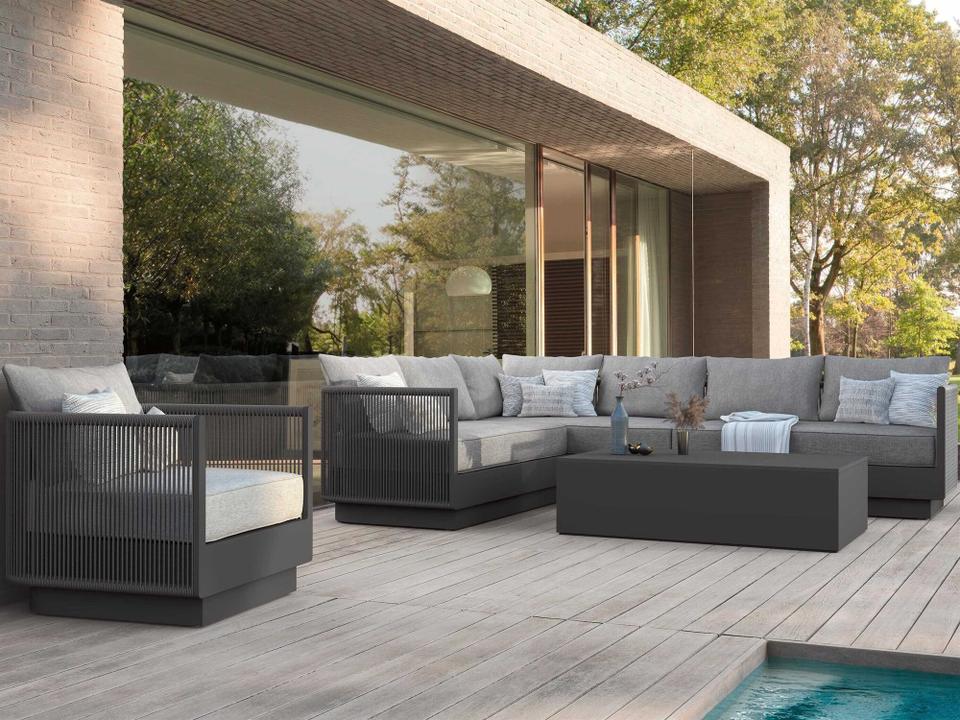 Porto Aluminum and Rope Lounge Set