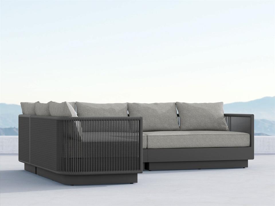 Porto Ash All-Weather Rope Sectional Outdoor Lounge Set