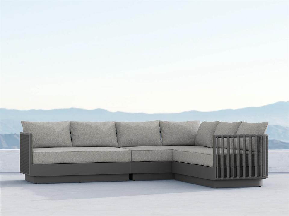Porto Ash All-Weather Rope Sectional Outdoor Patio Lounge Set
