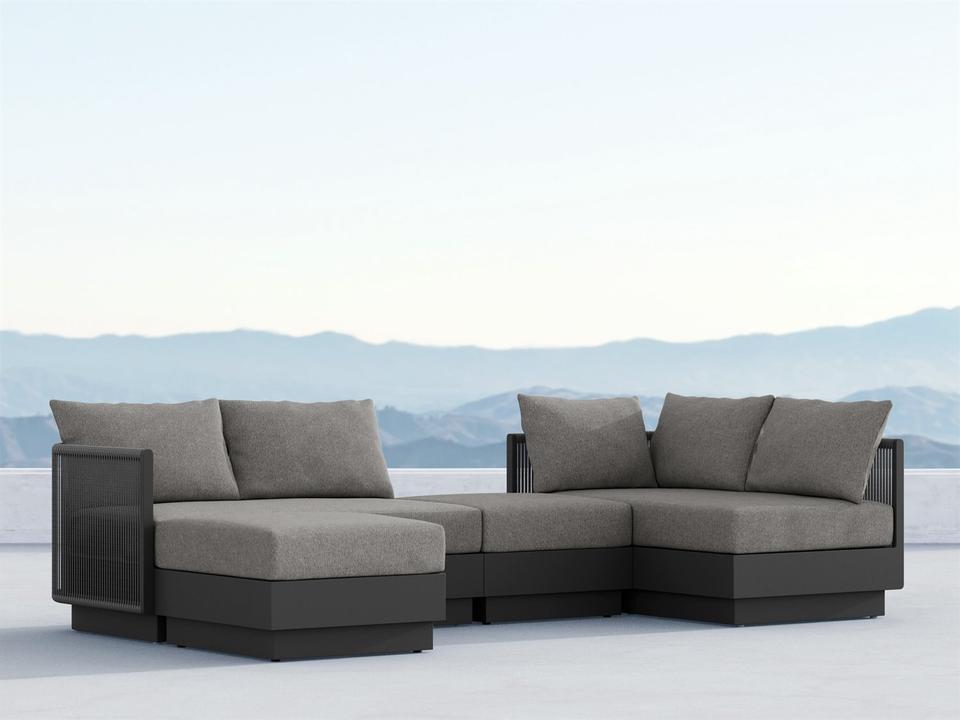 Porto Ash All-Weather Rope Sectional Patio Lounge Set