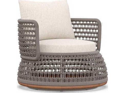 Solara Natural Teak Rope Cushion Lounge Chair in Sisal