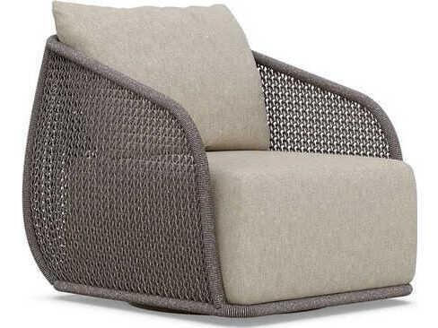 Sorrento Swivel Club Chair with Cushion in Matte Bronze
