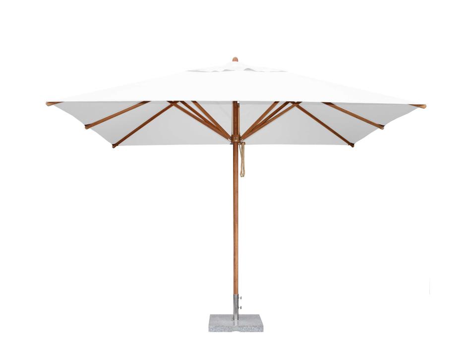 Levante Wood 6.5 x 10 Foot Rectangular Pulley Lift Outdoor Patio Umbrella