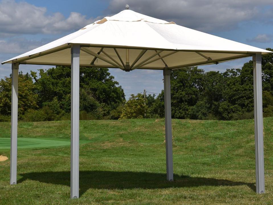 Alize Hurricane 11 Foot Square Aluminum Pavilion with Curtains