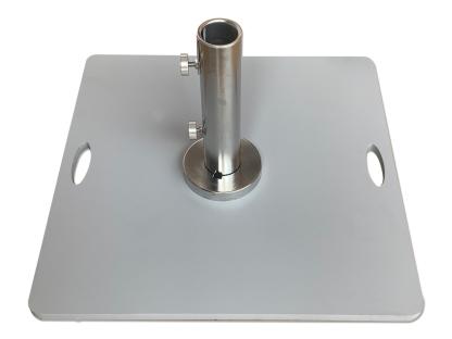66 Pound Galvanized Steel Commercial Umbrella Base in Grey