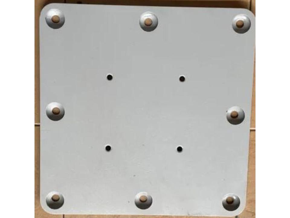 Levante 14 Inch Square Steel Deck Plate in Grey Powder Coat