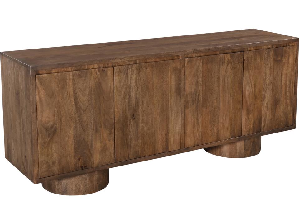 Napa 72 Inch Mango Wood Sideboard Server with Adjustable Shelves