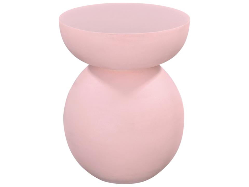 Eden Round Accent Table in Blush Faux Plaster