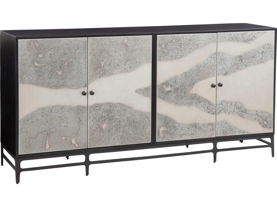 Caspar Iron Sideboard with Acid-Washed Black Finish