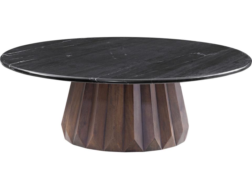 Jennings Large Nesting Coffee Table with Black Marble Top and Brown Mango Wood Base