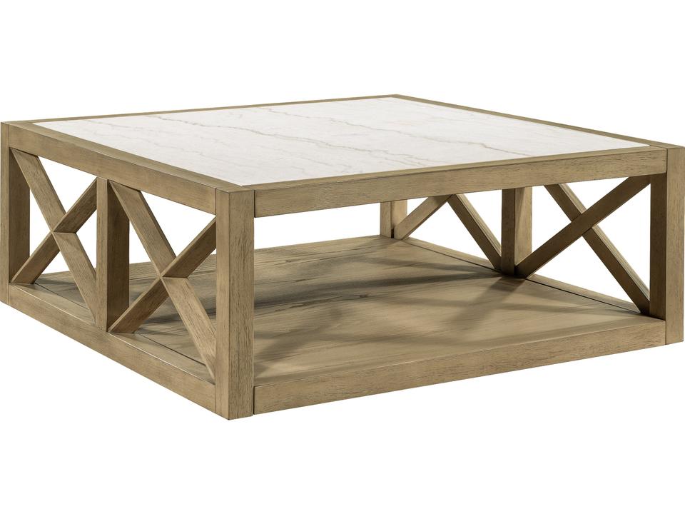 Holden Square Marble Tan Coffee Table