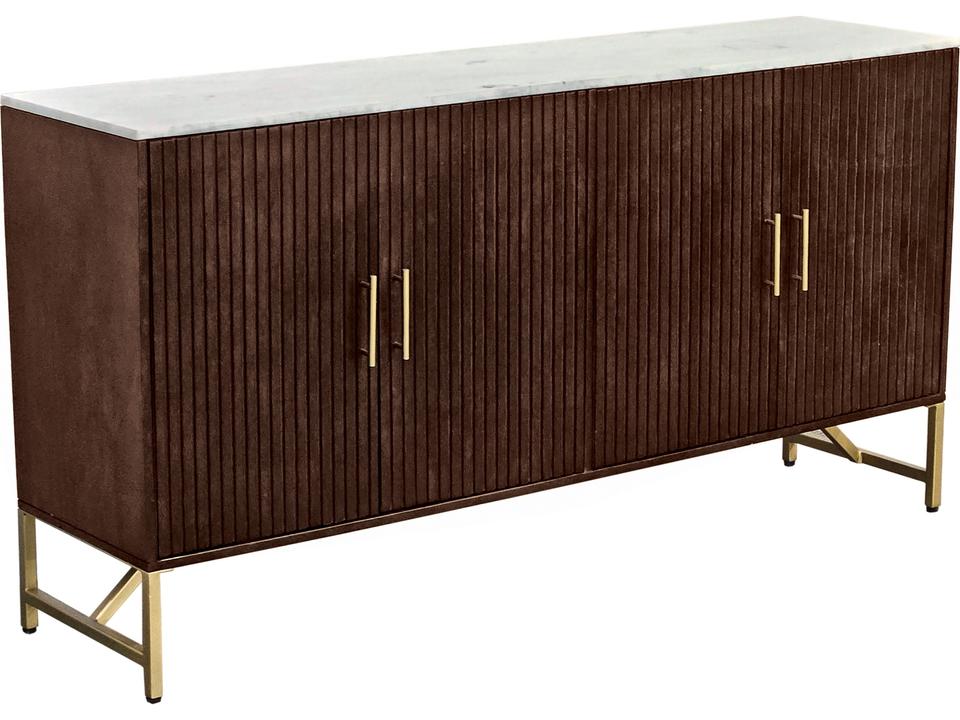 60" Mango Wood Brown Sideboard