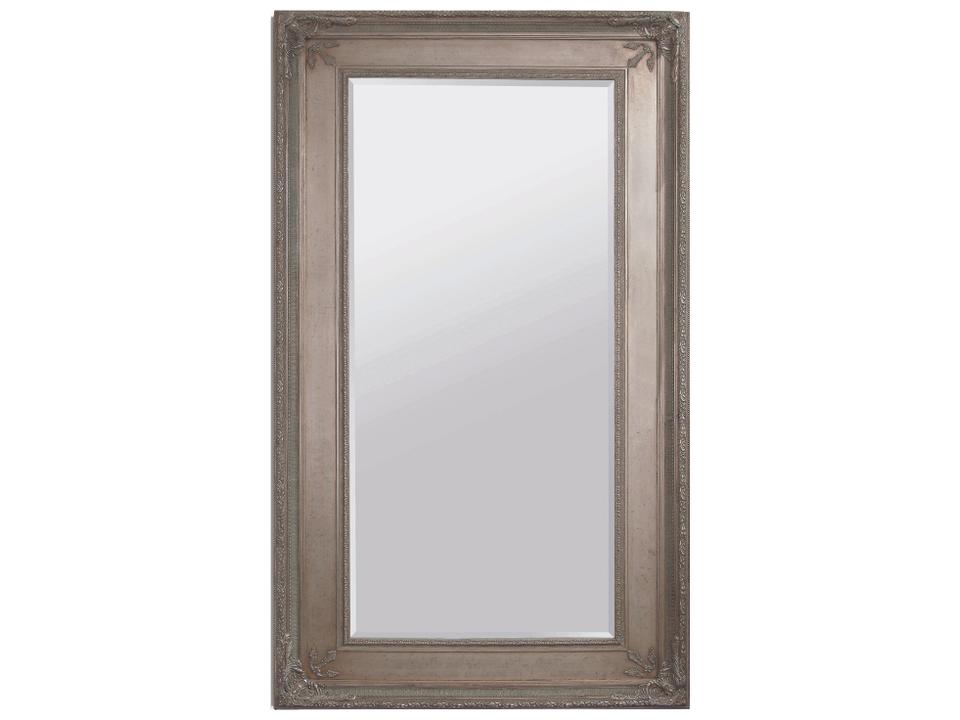 Prazzo Floor Mirror Antique Silver with Intricate Carvings