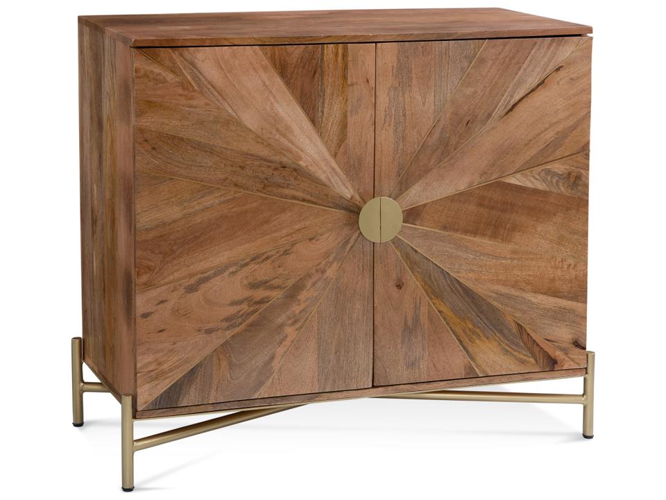 Neskowin 2-Door Accent Cabinet in Natural Gold Finish