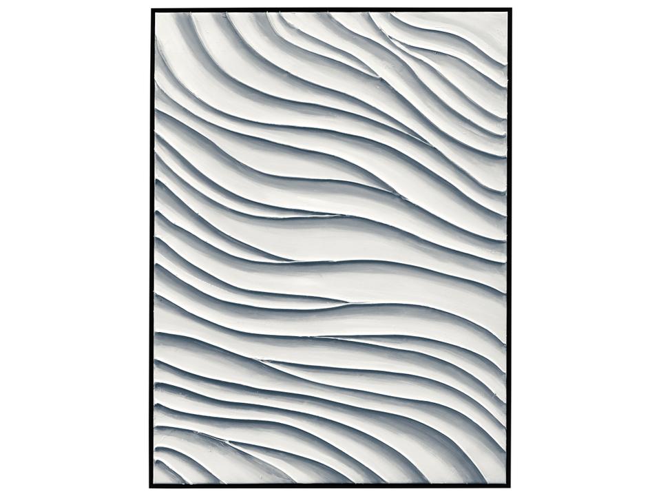 Ripples Framed Canvas Wall Art with Black Wood Frame