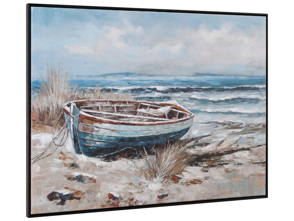 Mo Bay Framed Canvas Wall Art Coastal Scene