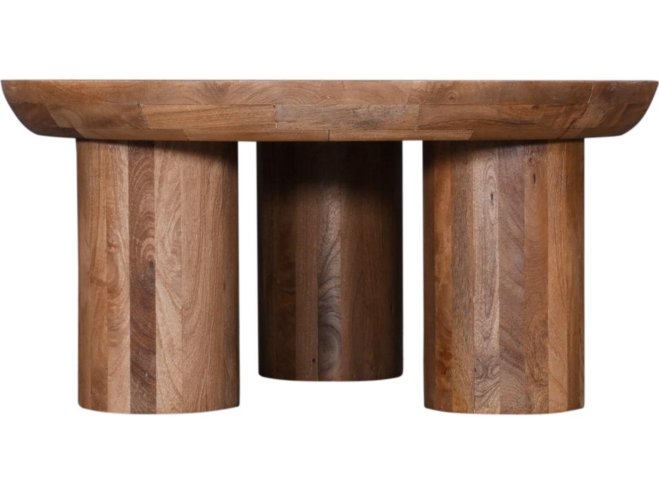 Blair Round Coffee Table in Antiqued Mango Wood