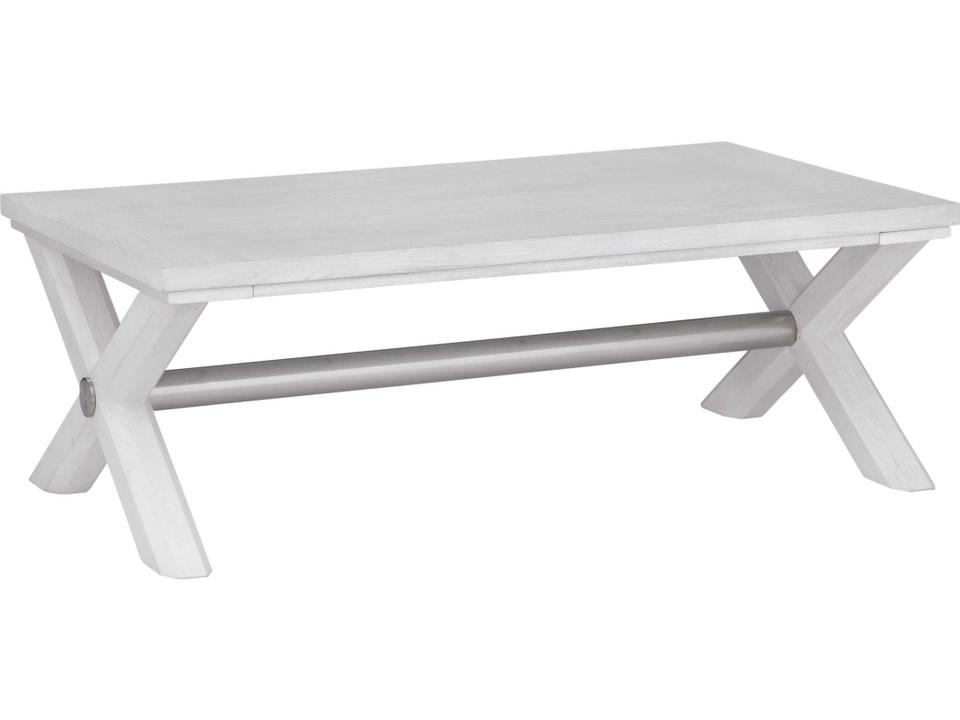 Nadine Rectangle Coastal Cocktail Table in Bright White Oak