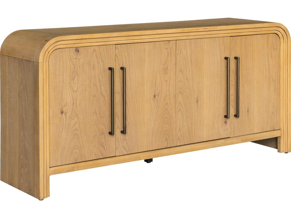 Chandler 4-Door Oak Wood Sideboard in Light Oak