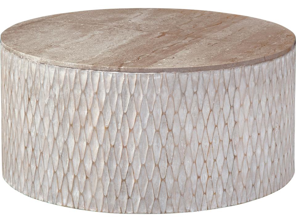Round Stone Beige Coffee Table