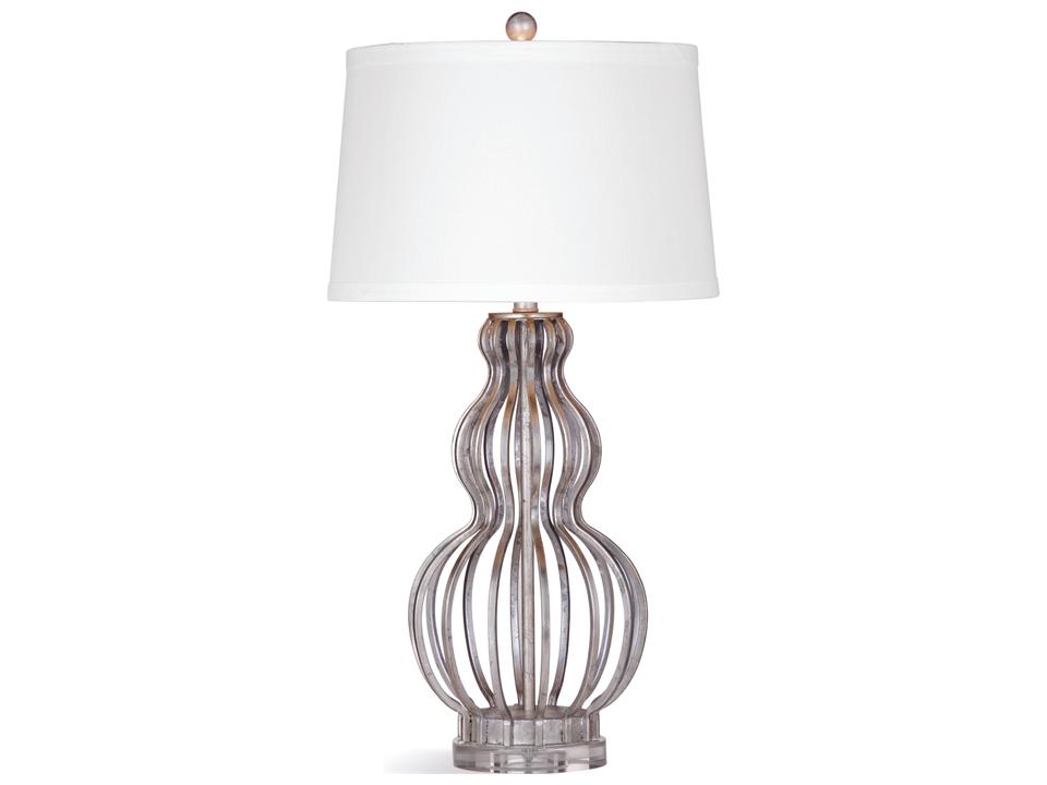 Sophie 3-Tier Metal Table Lamp in Silver Leaf