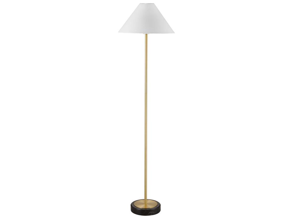 Rutland Floor Lamp with Black Marble Base and Brass Finish