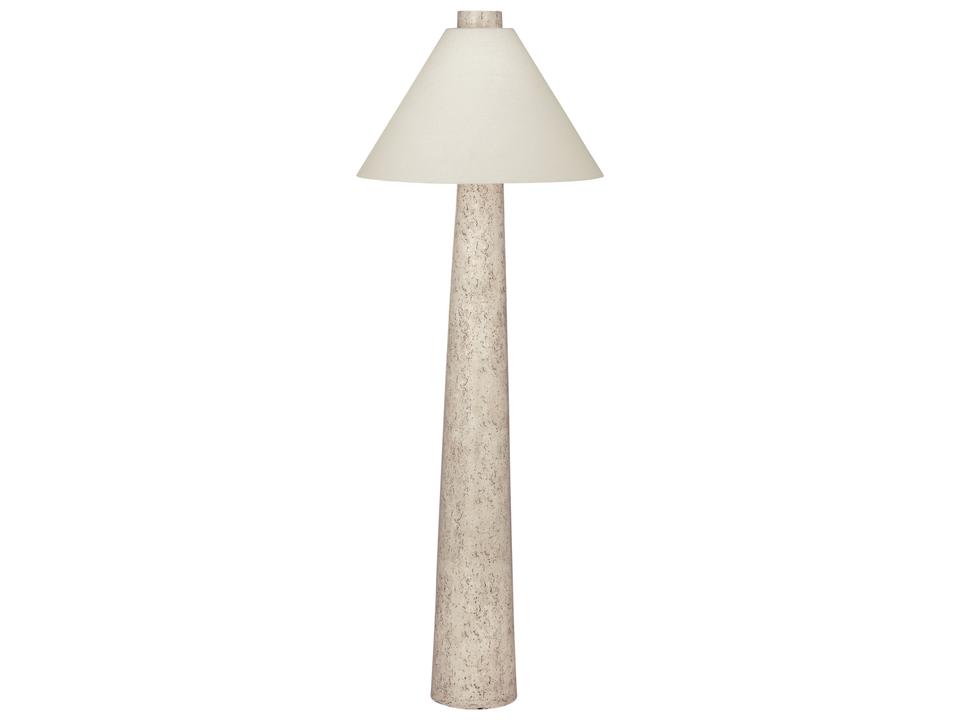 Butler Textured Cream Floor Lamp with Oatmeal Linen Shade