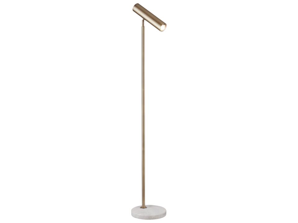 Thames Task-Style Floor Lamp in Gold with Marble Base