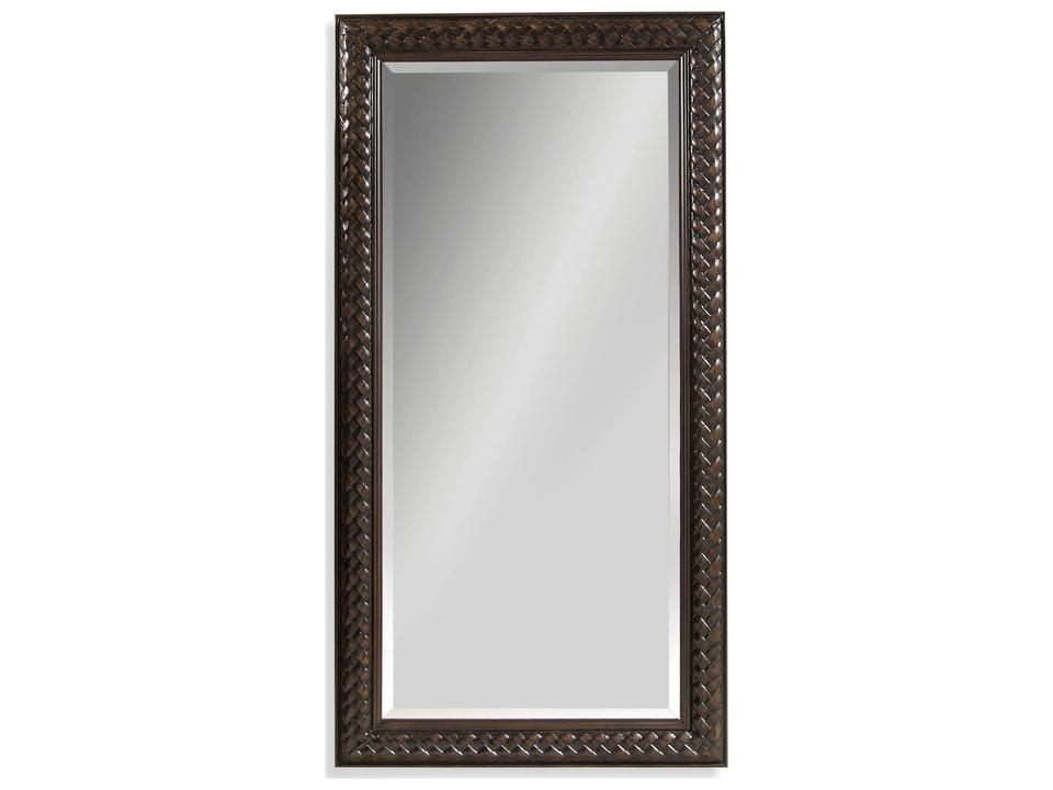 Newcombe Rectangular Floor Mirror with Braided Frame in Deep Cherry