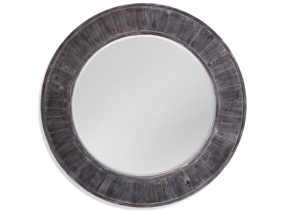 Hunter 52-Inch Round Wall Mirror in Distressed Grey