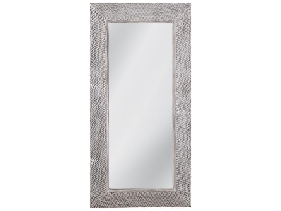 Baker 72 Inch Rectangle Floor Mirror in White-Washed Wood