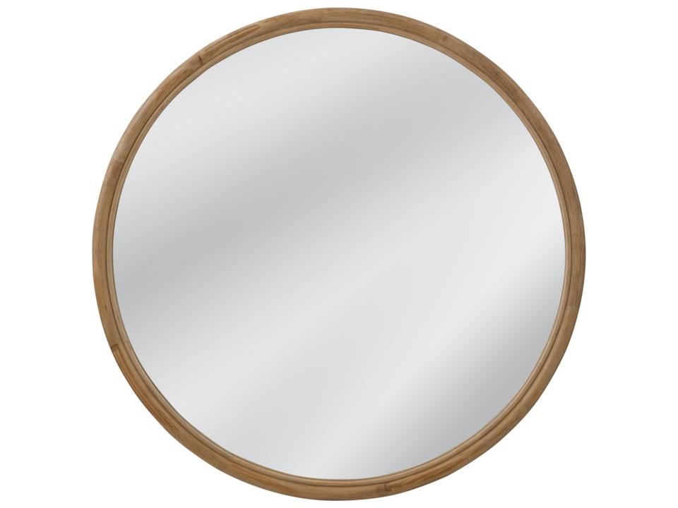 Certa Round Wall Mirror with Natural Rattan Frame