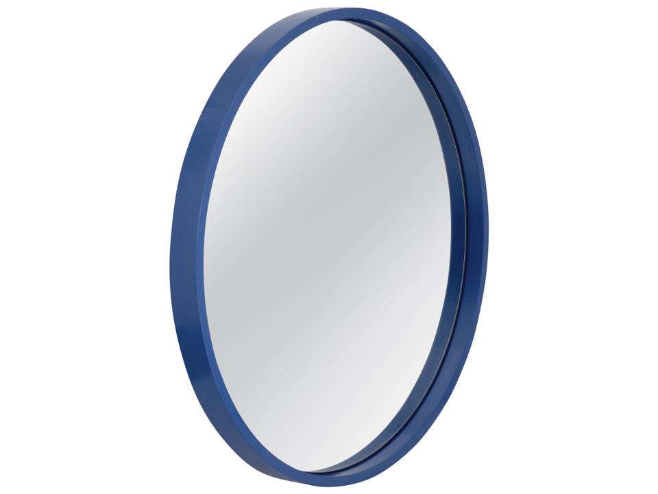 Lyra Round Wall Mirror in Navy Blue Finish
