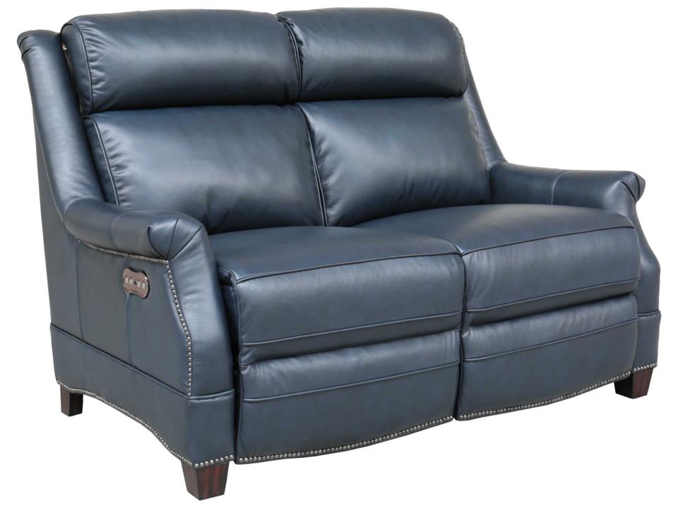 Warrendale Power Reclining Loveseat in Shoreham Blue Leather