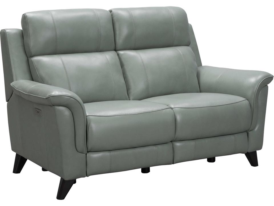 Kester Power Reclining Loveseat Lorenzo Mint Leather with USB